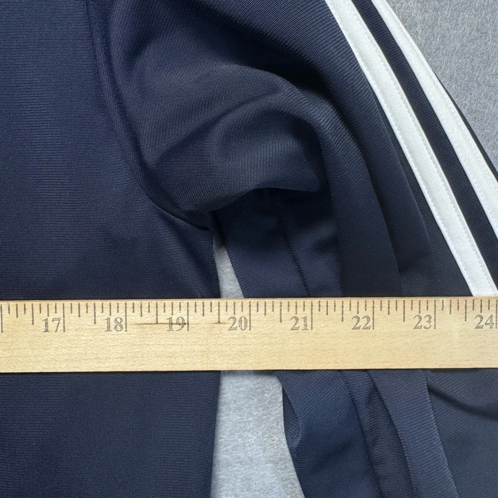Adidas Track‎ Jacket Mens Full Zip Black  White Stripes Athleisure Size M